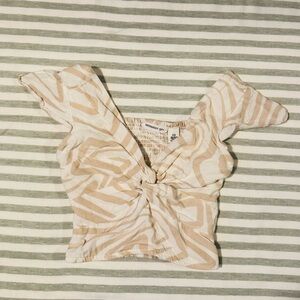 Beige Patterned Women's Top